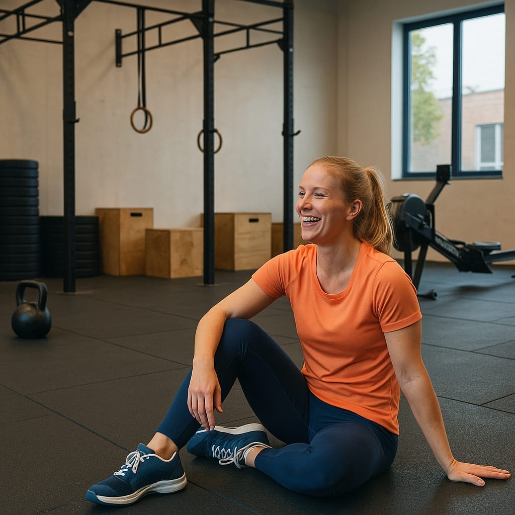 Moderne CrossFit gym met natuurlijk licht, kettlebells, houten plyoboxen en een open trainingsruimte – symbool voor gezond en duurzaam trainen bij CrossFit Willemsoord in Den Helder.